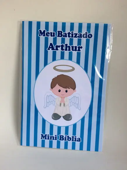 Mini Bíblia Personalizada Batizado Menino
