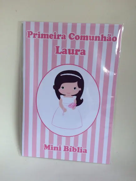 Mini Bíblia Personalizada Primeira Comunhão Menina