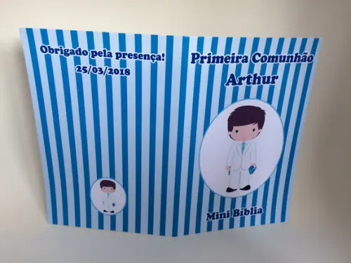 Mini Bíblia Personalizada Primeira Comunhão Menino