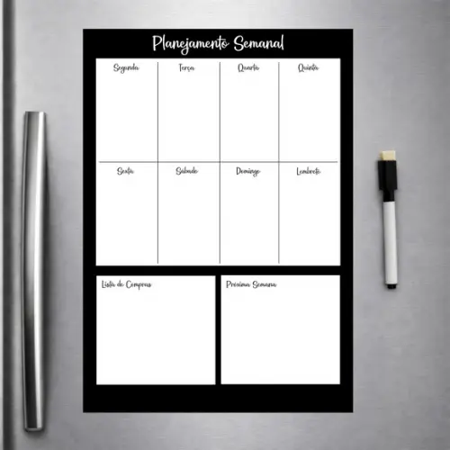 Planner Magnético Semanal para Geladeira com Caneta