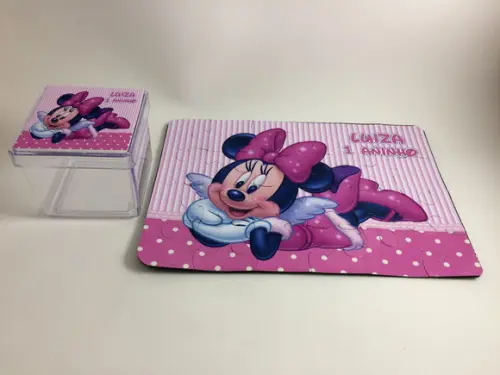 Quebra Cabeça Personalizado 24 Peças Minnie Rosa