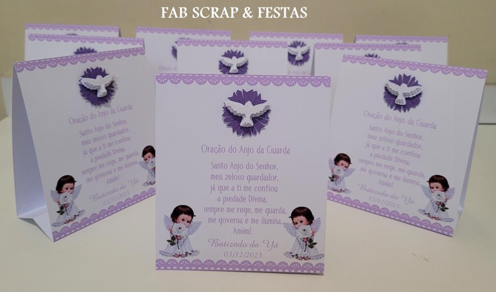 Oração Anjo da Guarda Branco e lilás