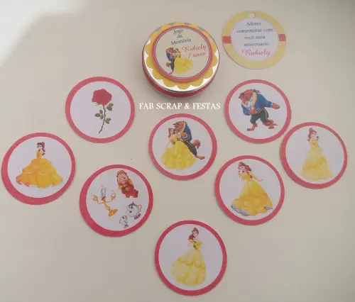 JOGO DA MEMORIA NA LATINHA BELA E A FERA