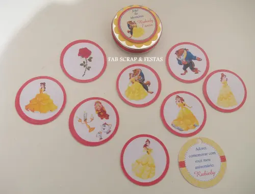 JOGO DA MEMORIA NA LATINHA BELA E A FERA