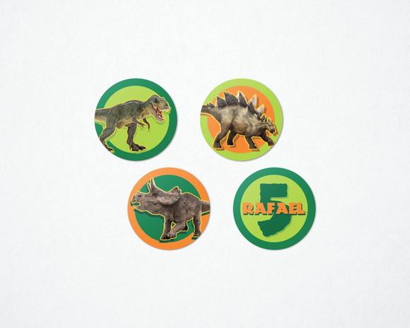 Adesivo Dinossauro - Cartela 20 un