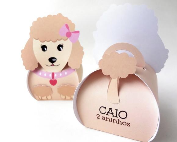 Caixa Cachorrinho Poodle Creme
