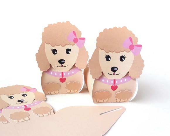 Caixa Cachorrinho Poodle Creme