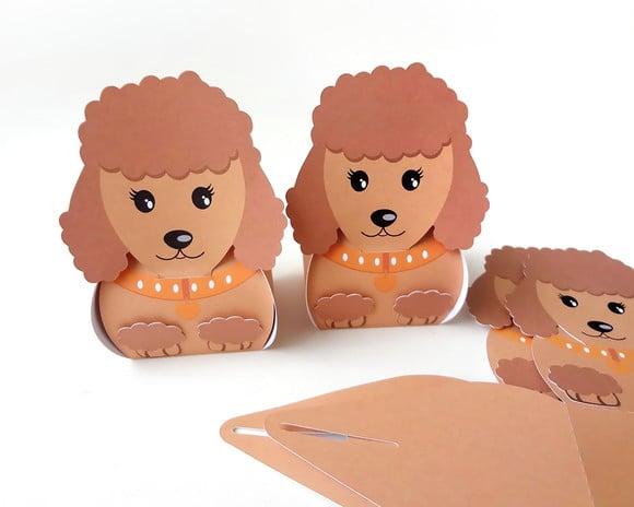 Caixinha Cachorrinho Poodle Marrom