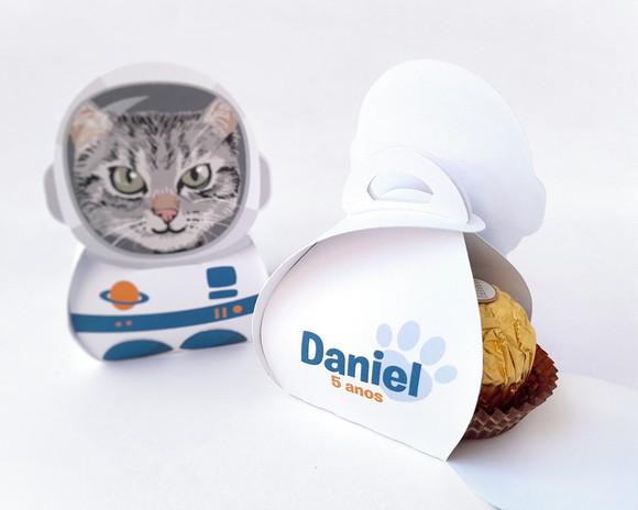 Caixinha Gato Astronauta