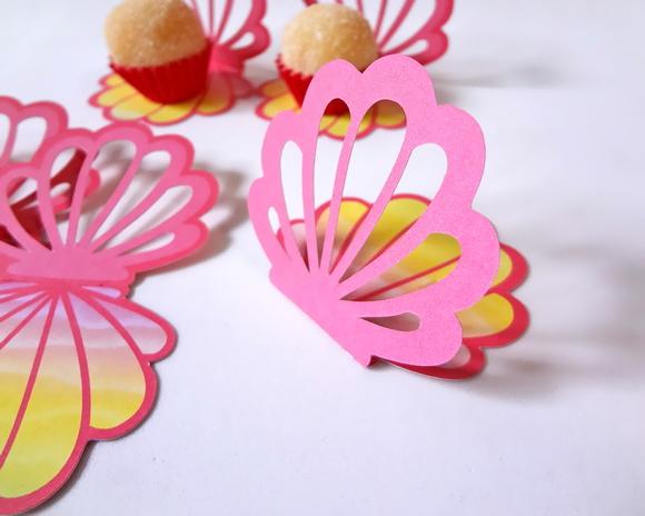 Forminha Concha Rosa e Amarelo - Pacote 10 un