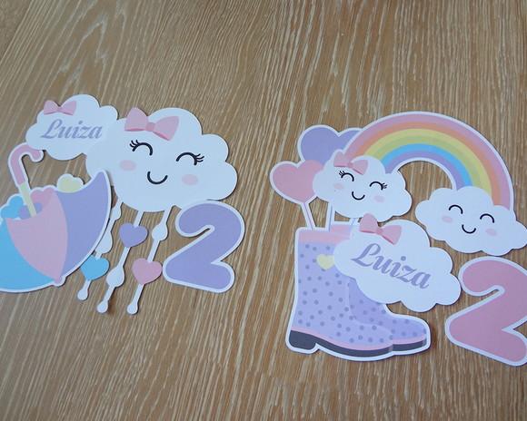 Kit Papelaria para Centro de Mesa Chuva de Amor