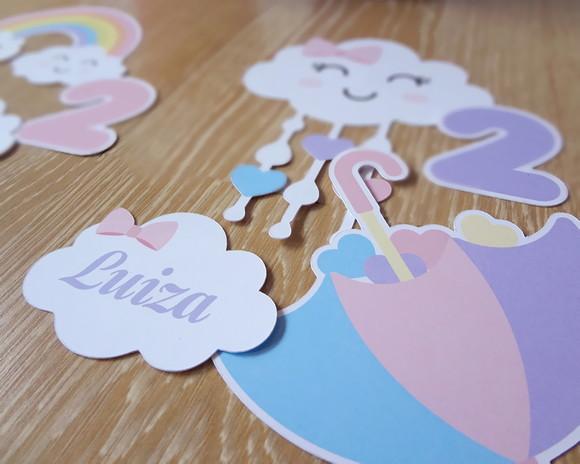 Kit Papelaria para Centro de Mesa Chuva de Amor