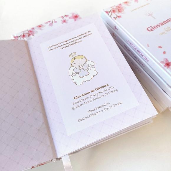 Lembrancinha Batizado Livro de Orações Cerejeira