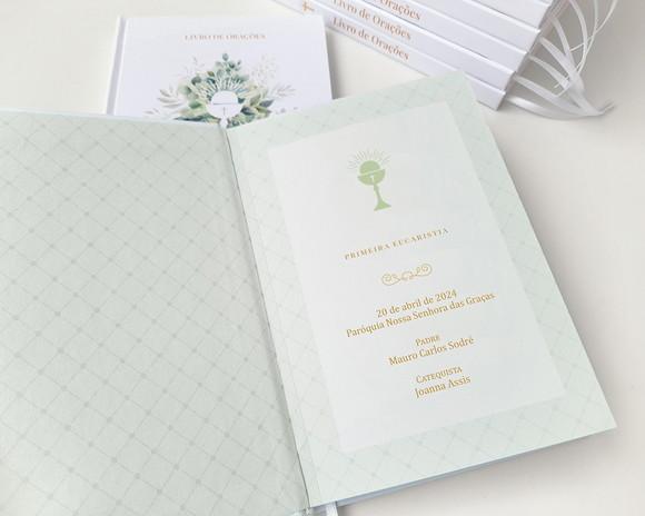 Livro de Orações Eucaristia Lembrancinha Capa Personalizada