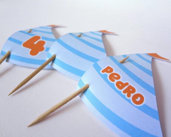 Topper Vela Barco - Pacote 30 un