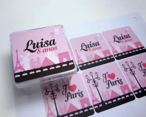Adesivo Caixa Acrílica Paris - Cartela 15 un