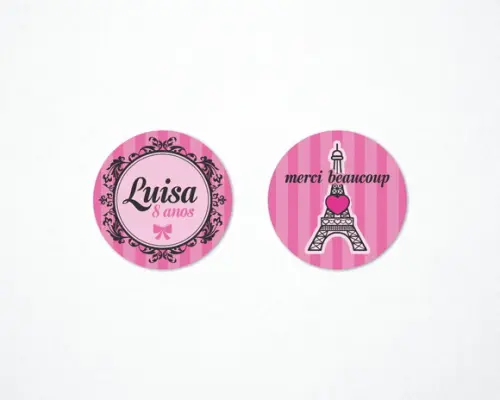 Adesivo Latinha Paris - Cartela 20 Un.