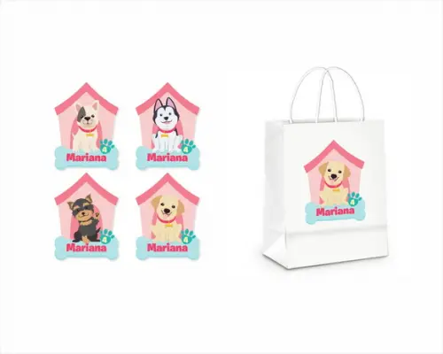 Adesivo para Sacolinha Pets Cachorrinho
