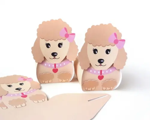Caixa Cachorrinho Poodle Creme