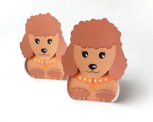 Caixinha Cachorrinho Poodle Marrom