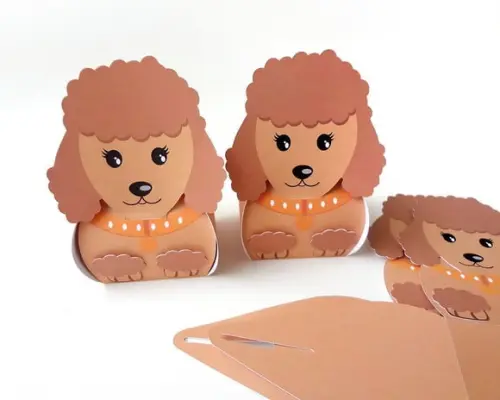 Caixinha Cachorrinho Poodle Marrom