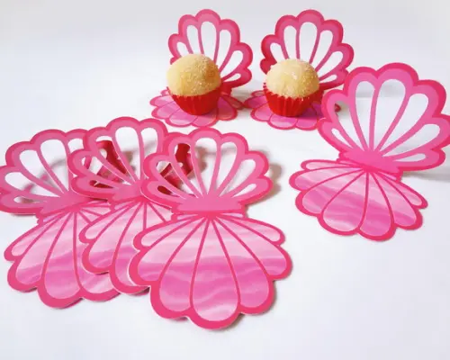 Forminha Concha Sereia Rosa - Pacote 10 un