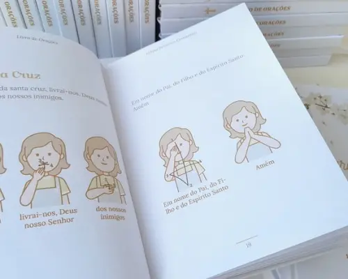 Lembrancinha Batizado Livro de Orações Cerejeira Branca