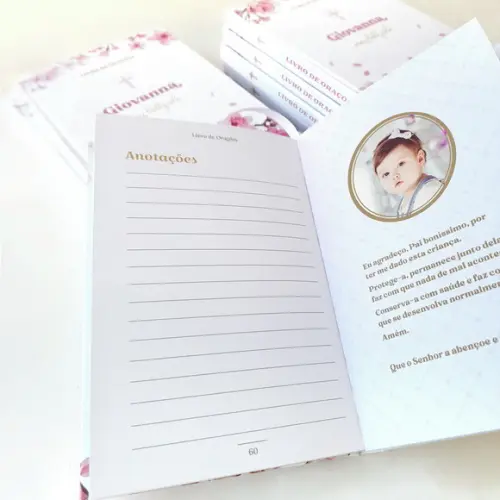 Lembrancinha Batizado Livro de Orações Cerejeira