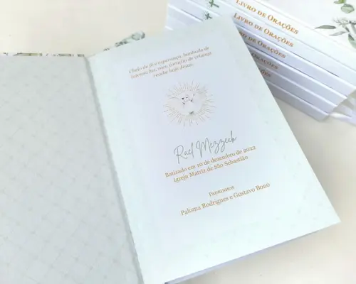 Livro de Orações Batizado Capa Dura Botânico