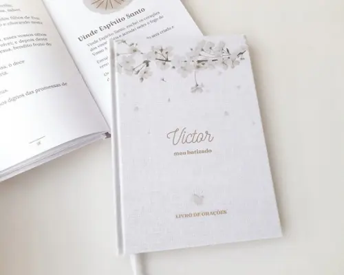 Livro de Orações Capa de Tecido Lembrancinha Batizado