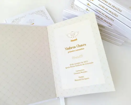 Livro de Orações Capa de Tecido Lembrancinha Batizado