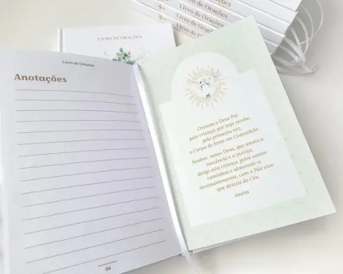 Livro de Orações Eucaristia Lembrancinha Capa Personalizada