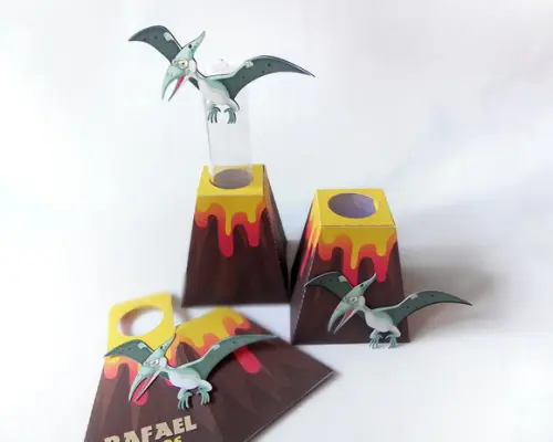 Porta Tubete Vulcão Dinossauro