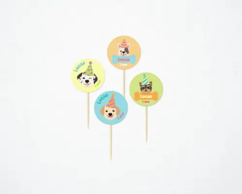 Topper Pets Cachorrinhos Personalizado - Pacote 30 un