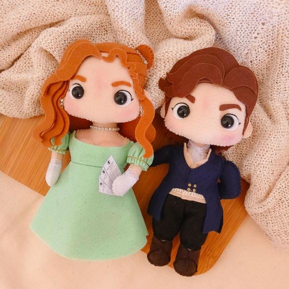 Bonecos da Serie Bridgerton- Penélope e Colin