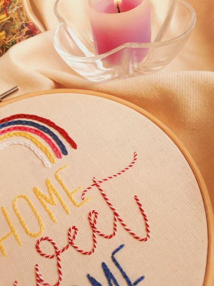 Enfeite de Porta Bordado - Home Sweet Home