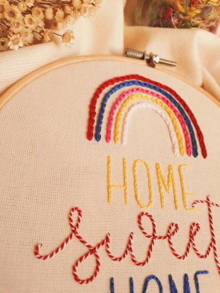 Enfeite de Porta Bordado - Home Sweet Home