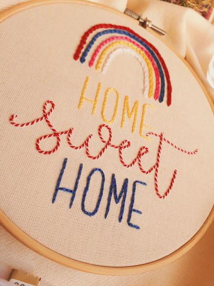 Enfeite de Porta Bordado - Home Sweet Home