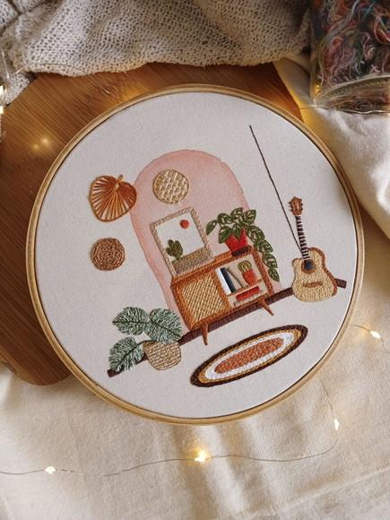 Quadro Bordado - Casa Boho