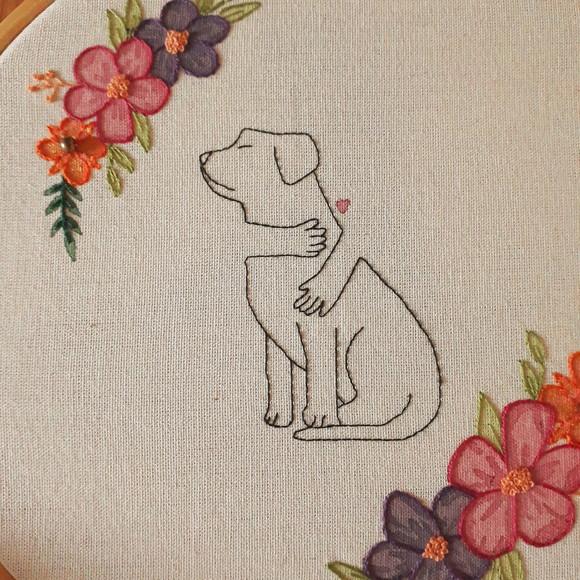 Quadro Bordado - Cachorro