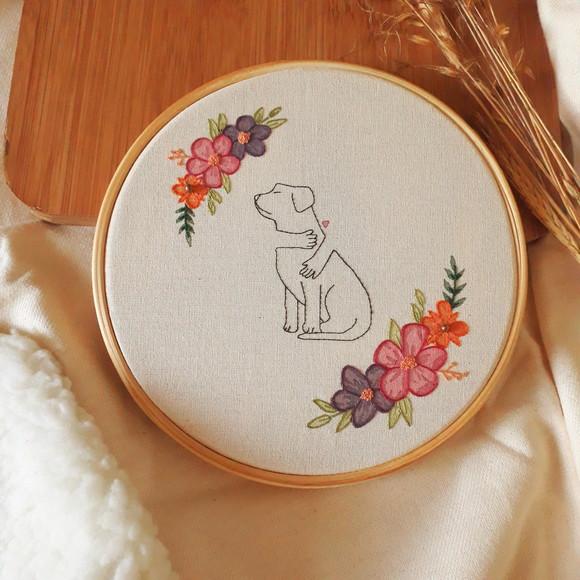 Quadro Bordado - Cachorro