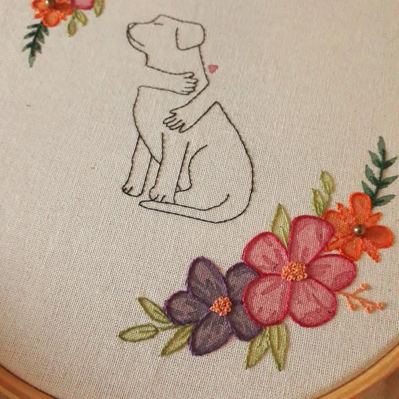 Quadro Bordado - Cachorro
