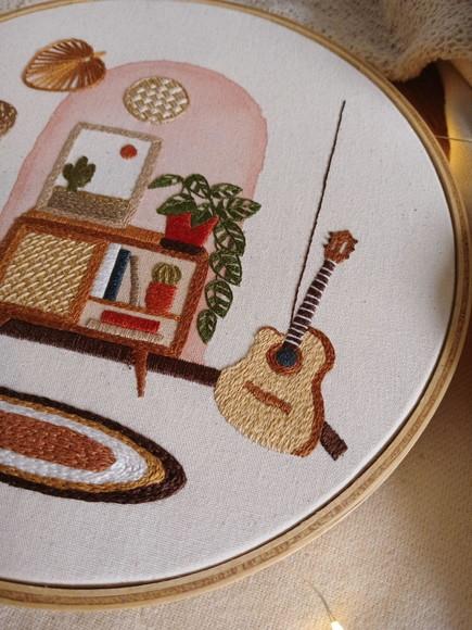 Quadro Bordado - Casa Boho