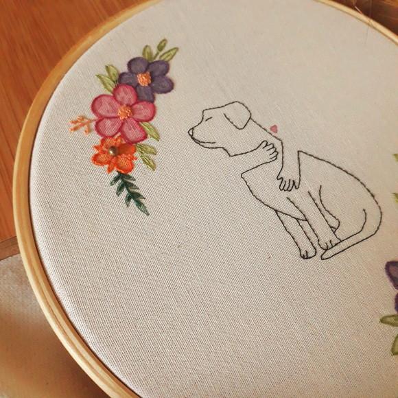 Quadro Bordado - Cachorro