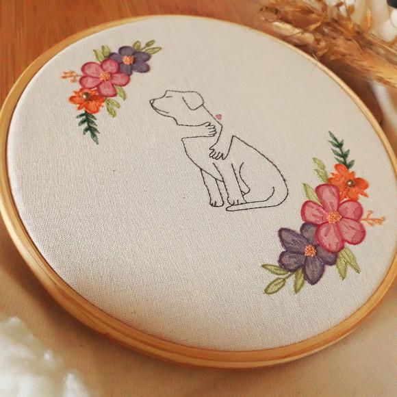 Quadro Bordado - Cachorro