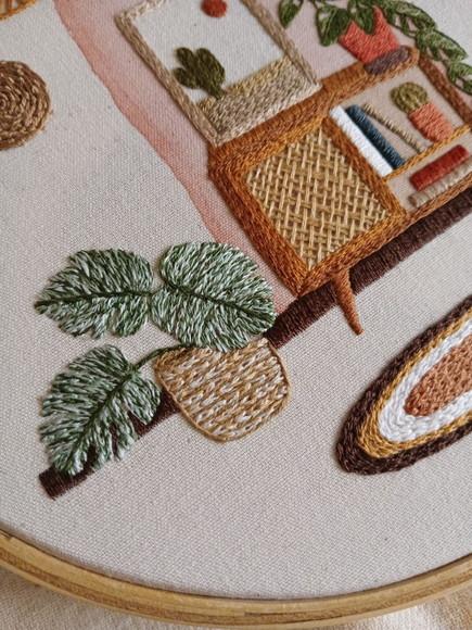 Quadro Bordado - Casa Boho