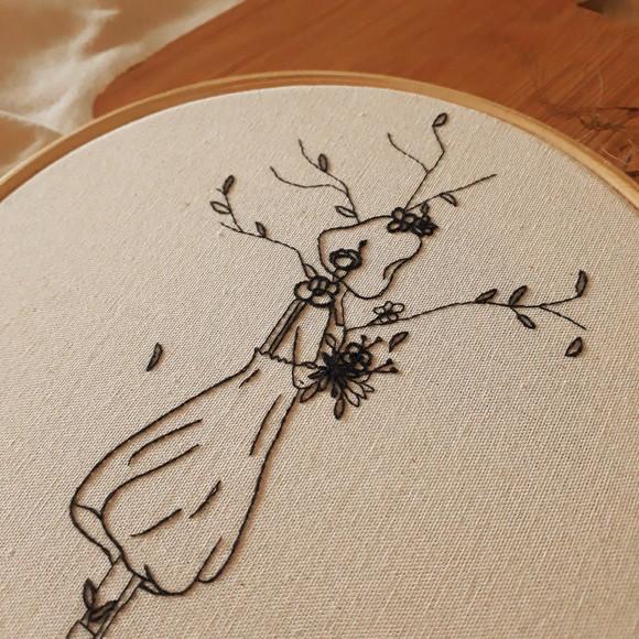Quadro Bordado - Crescer e Florescer