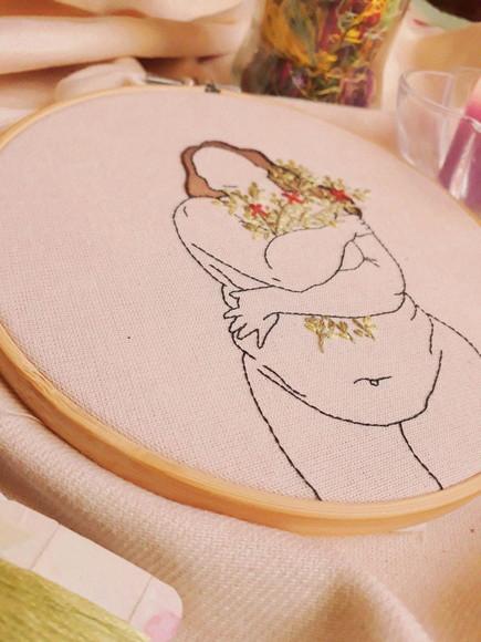 Quadro Bordado - Flowers Yourself