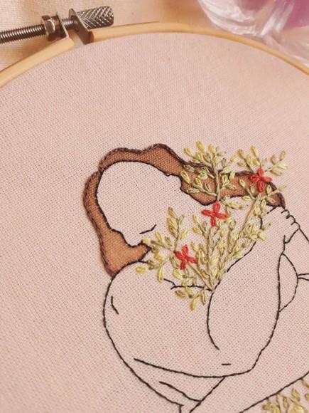 Quadro Bordado - Flowers Yourself