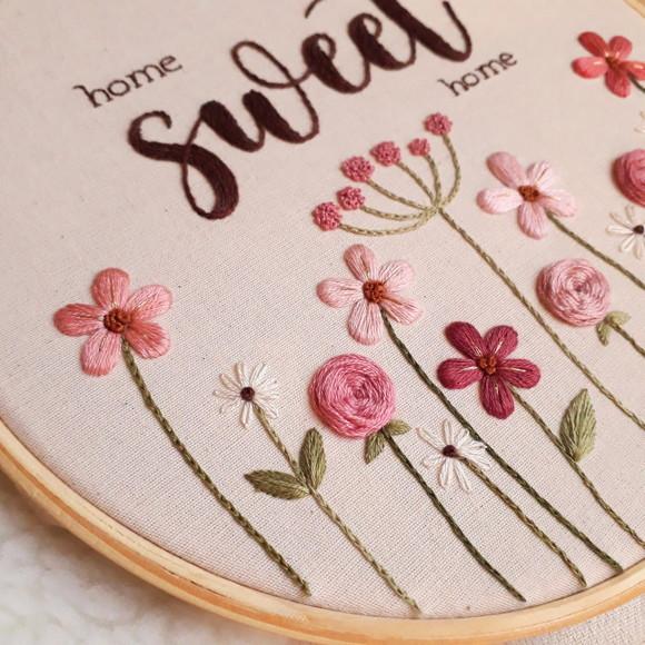 Quadro Bordado - Home Sweet Home